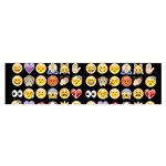 black Emoji Satin Scarf (Oblong)