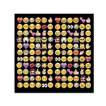 black Emoji Small Satin Scarf (Square)