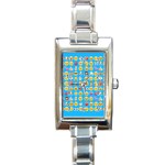 teal Emoji Rectangle Italian Charm Watch