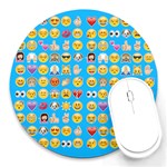 teal Emoji Round Mousepad