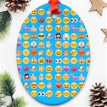 teal Emoji Ornament (Oval)