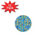 teal Emoji 1  Mini Button (10 pack) 