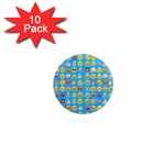 teal Emoji 1  Mini Magnet (10 pack) 