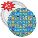 teal Emoji 3  Button (100 pack)