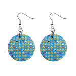 teal Emoji 1  Button Earrings