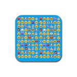 teal Emoji Rubber Coaster (Square)