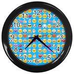 teal Emoji Wall Clock (Black)