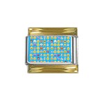 teal Emoji Gold Trim Italian Charm (9mm)