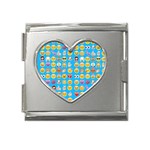 teal Emoji Mega Link Heart Italian Charm (18mm)