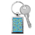 teal Emoji Key Chain (Rectangle)