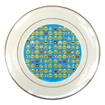 teal Emoji Porcelain Plate