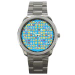 teal Emoji Sport Metal Watch