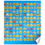 teal Emoji Canvas 8  x 10 