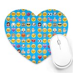 teal Emoji Heart Mousepad