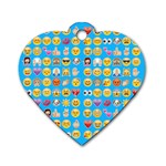 teal Emoji Dog Tag Heart (One Side)