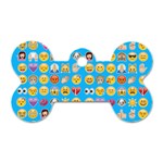 teal Emoji Dog Tag Bone (One Side)