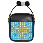 teal Emoji Girls Sling Bag