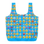 teal Emoji Full Print Recycle Bag (L)