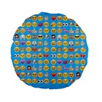 teal Emoji Standard 15  Premium Flano Round Cushion 