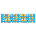 teal Emoji Satin Scarf (Oblong)