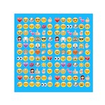 teal Emoji Small Satin Scarf (Square)