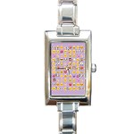 pastel purple Emoji  Rectangle Italian Charm Watch