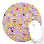 pastel purple Emoji  Round Mousepad