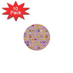 pastel purple Emoji  1  Mini Button (10 pack) 