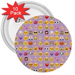 pastel purple Emoji  3  Button (10 pack)