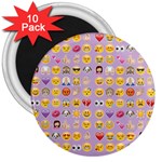 pastel purple Emoji  3  Magnet (10 pack)