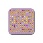 pastel purple Emoji  Rubber Coaster (Square)