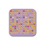 pastel purple Emoji  Rubber Square Coaster (4 pack)