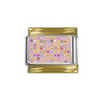 pastel purple Emoji  Gold Trim Italian Charm (9mm)