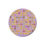 pastel purple Emoji  Rubber Coaster (Round)