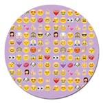 pastel purple Emoji  Magnet 5  (Round)