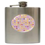 pastel purple Emoji  Hip Flask (6 oz)