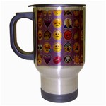 pastel purple Emoji  Travel Mug (Silver Gray)