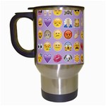 pastel purple Emoji  Travel Mug (White)