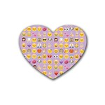 pastel purple Emoji  Rubber Coaster (Heart)