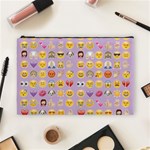 pastel purple Emoji  Cosmetic Bag (Large)