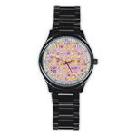 pastel purple Emoji  Stainless Steel Round Watch