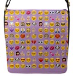 pastel purple Emoji  Flap Closure Messenger Bag (S)