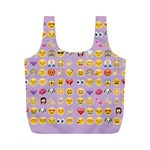 pastel purple Emoji  Full Print Recycle Bag (M)