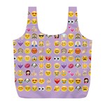 pastel purple Emoji  Full Print Recycle Bag (L)