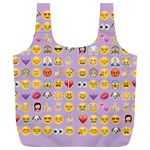 pastel purple Emoji  Full Print Recycle Bag (XL)