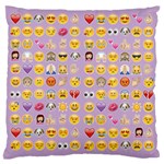 pastel purple Emoji  Large Flano Cushion Case (One Side)