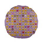 pastel purple Emoji  Standard 15  Premium Flano Round Cushion 