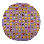 pastel purple Emoji  Large 18  Premium Flano Round Cushion 