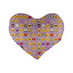 pastel purple Emoji  Standard 16  Premium Flano Heart Shape Cushion 