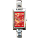 red Emoji  Rectangle Italian Charm Watch